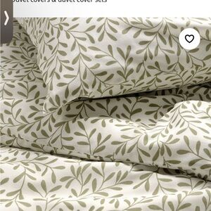 IKEA Leafy Duvet Cover Set - Olive Green - king